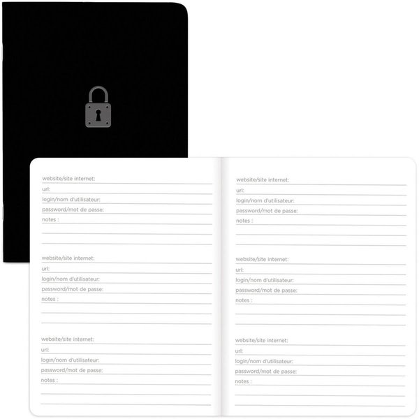 Dominion Blueline Rediform Password Notebook - 64 Pages - Black REDA00781
